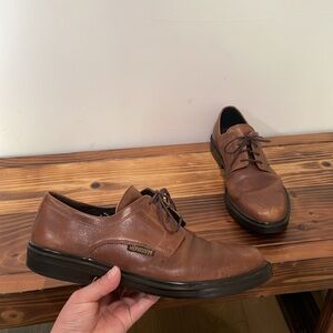 Mephisto Brown Leather Air Jet Size US 11 Leather Derby Oxfords Shoes
